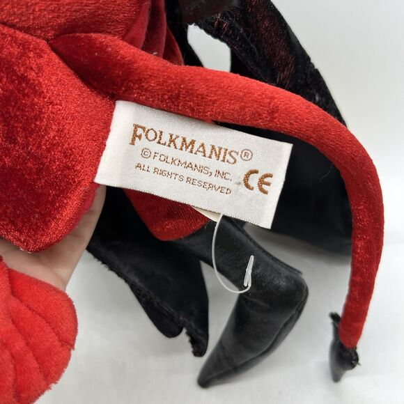 Folkmanis Red Devil Hand Puppet W/ Tags Pitchfork Vintage Halloween - Picture 13 of 13